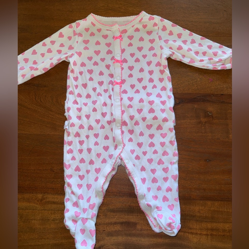 Carter's Pink Heart Print‎ Footie